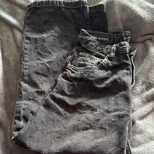 Zara Charcoal men Distressed Denim